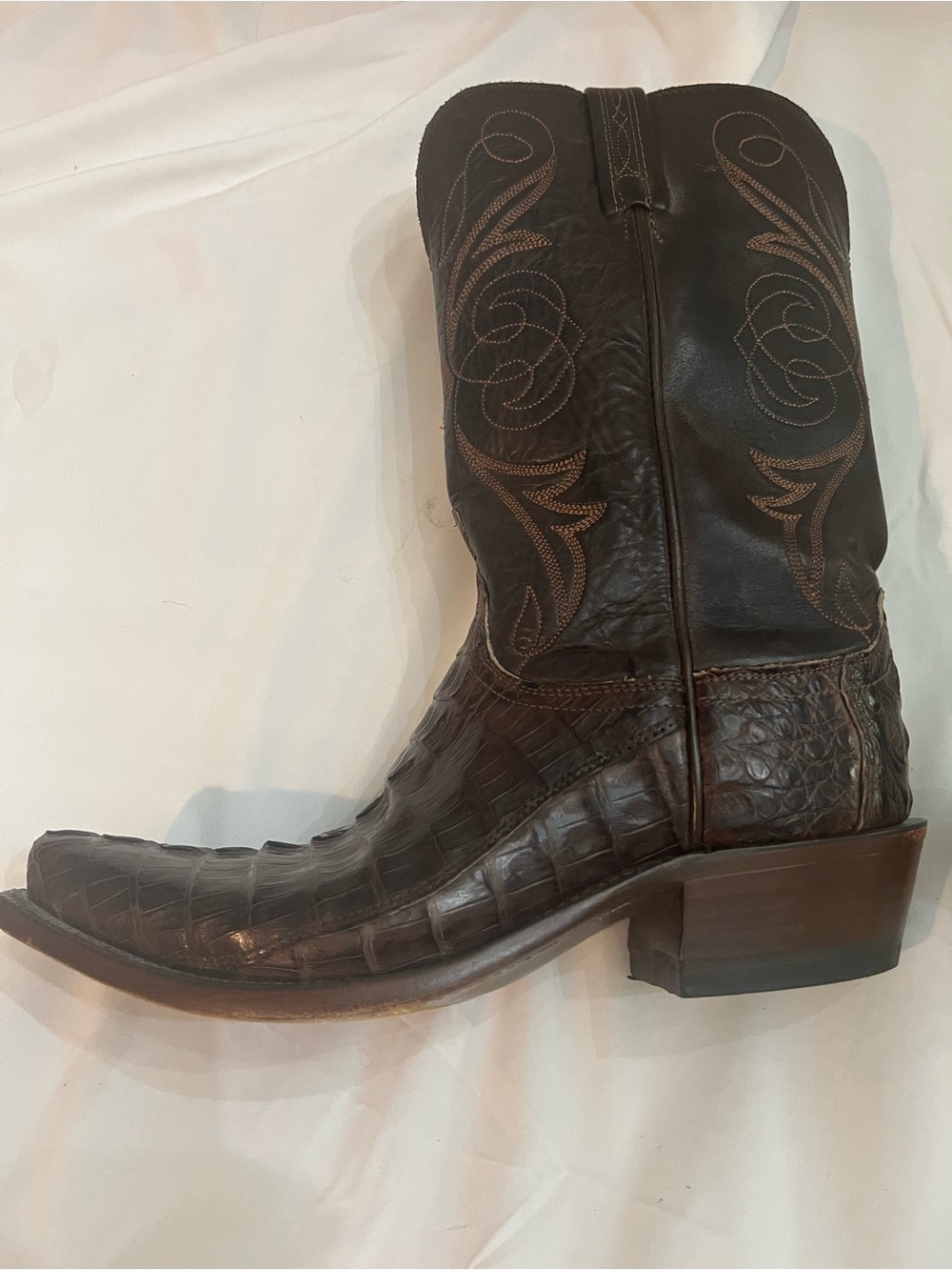 Lucchese Ultra Belly Caiman and Leather Women's 9.5 Western Cowboy Boots - Picture 9 of 13